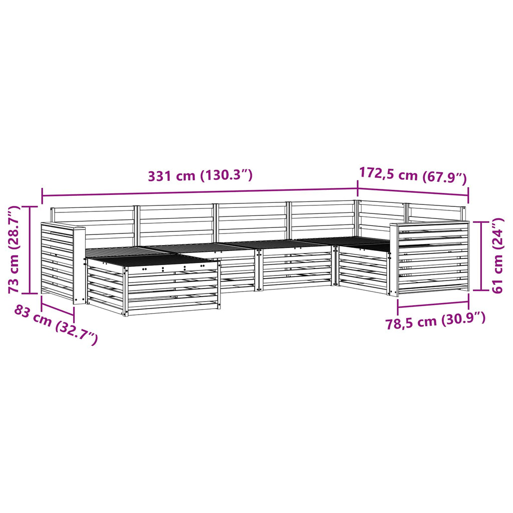 vidaXL Zestaw sof na zewnątrz 6 pcs Naturalny