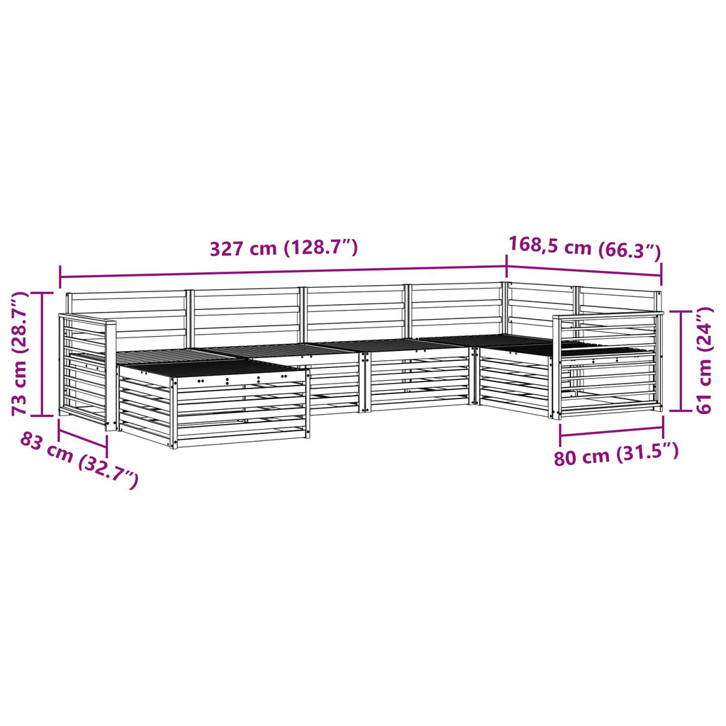 vidaXL Zestaw sof na zewnątrz 6 pcs Naturalny