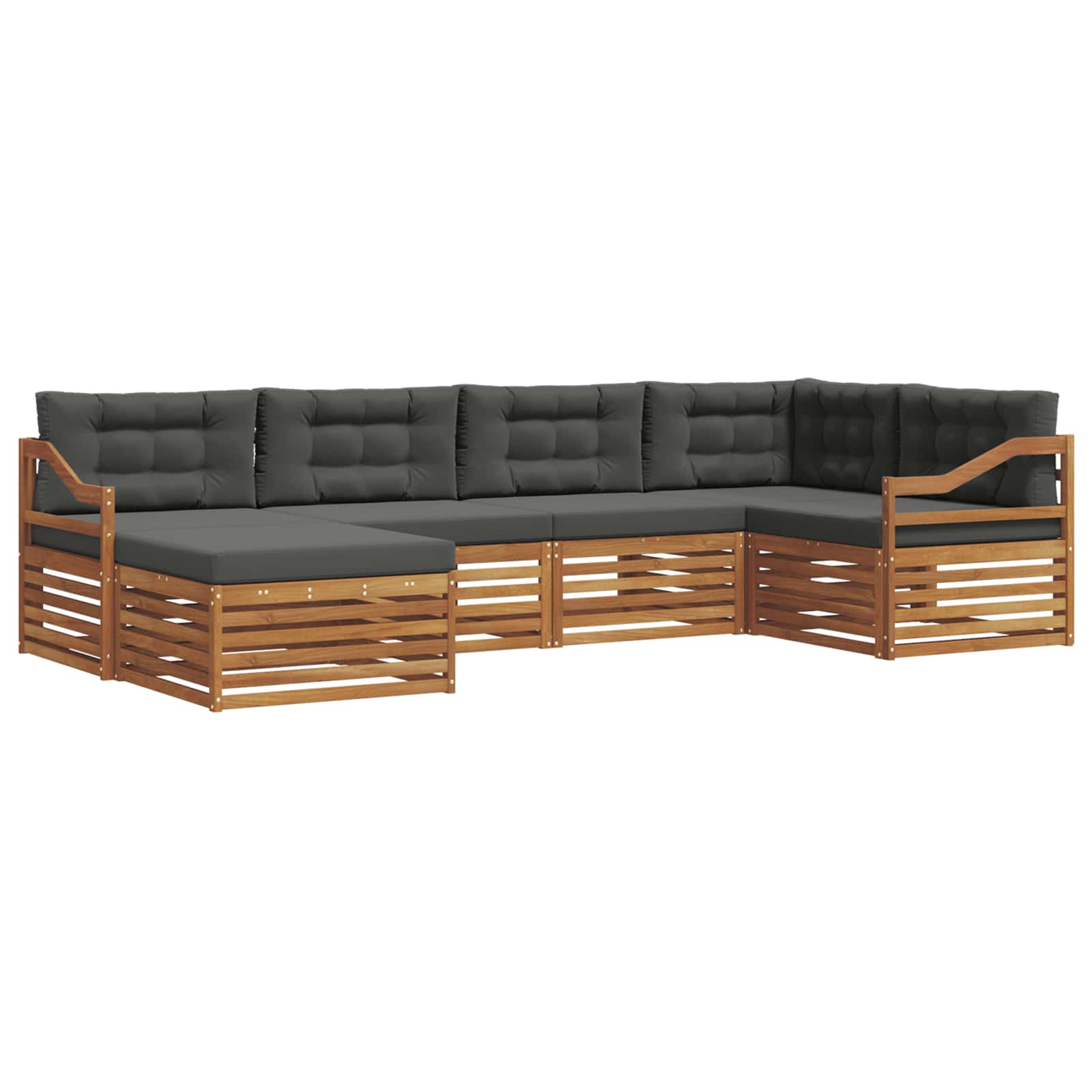 vidaXL Zestaw sof na zewnątrz z poduszką 6 pcs Naturalny i Antracytowy