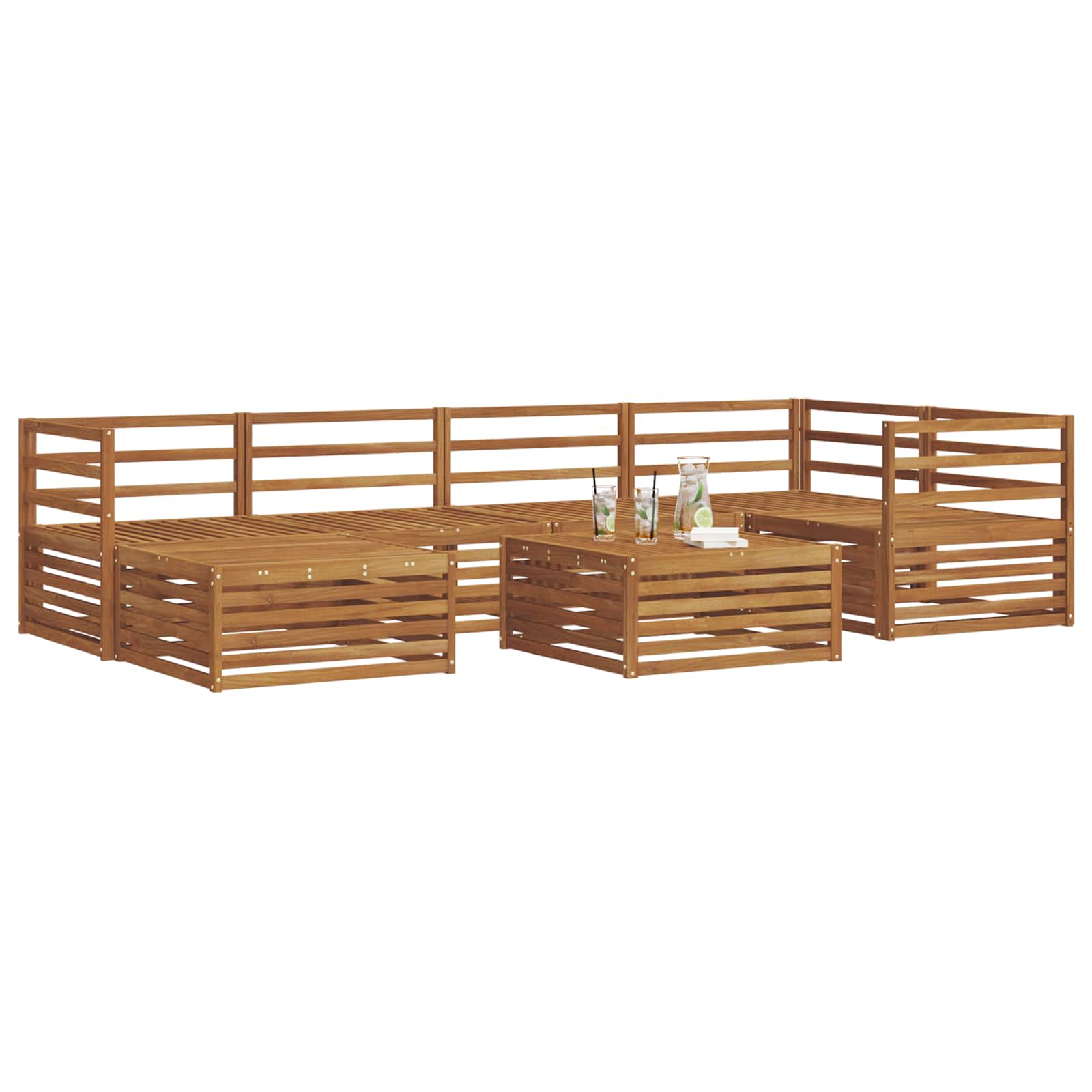 vidaXL Zestaw sof na zewnątrz 7 pcs Naturalny