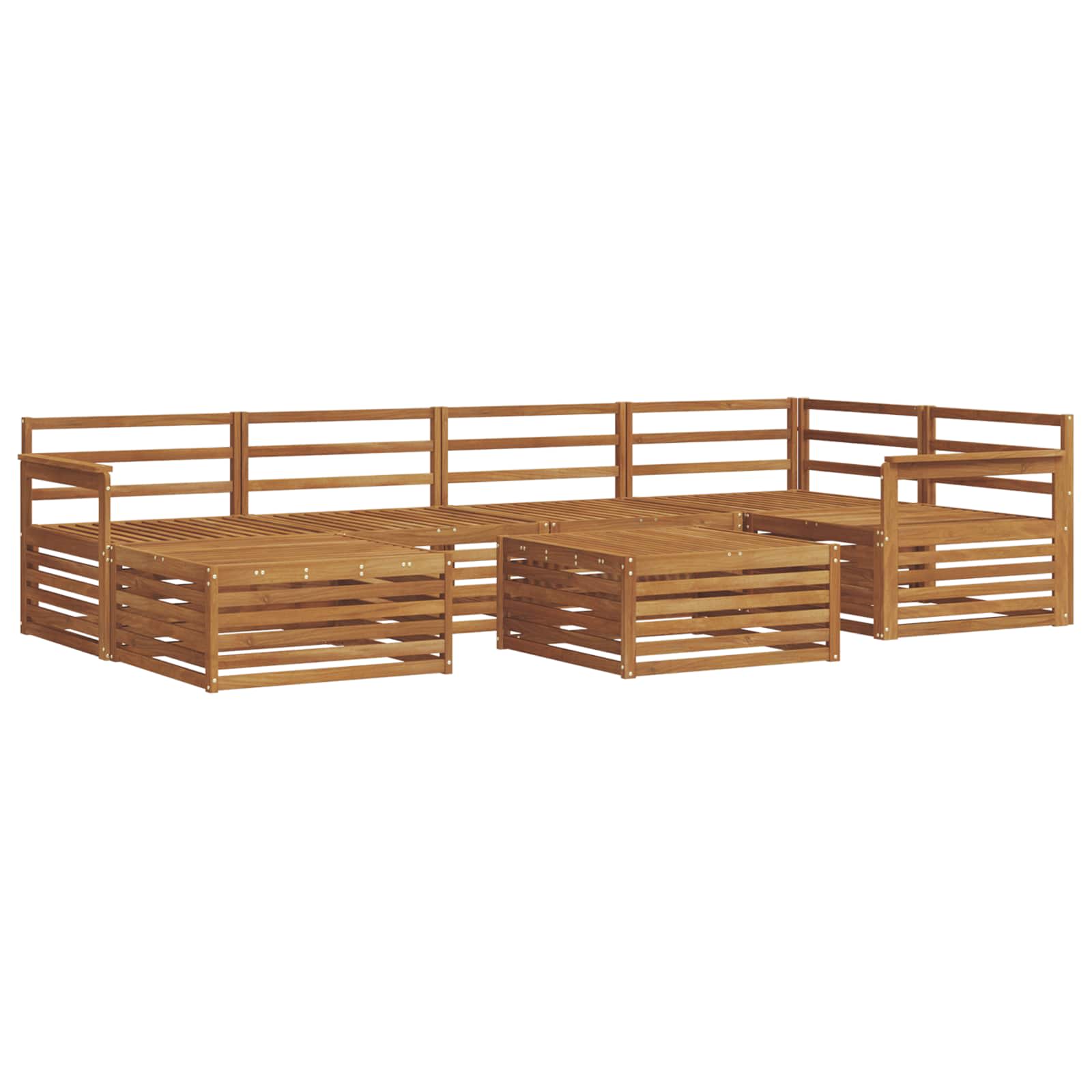 vidaXL Zestaw sof na zewnątrz 7 pcs Naturalny Lite Drewno Akacji