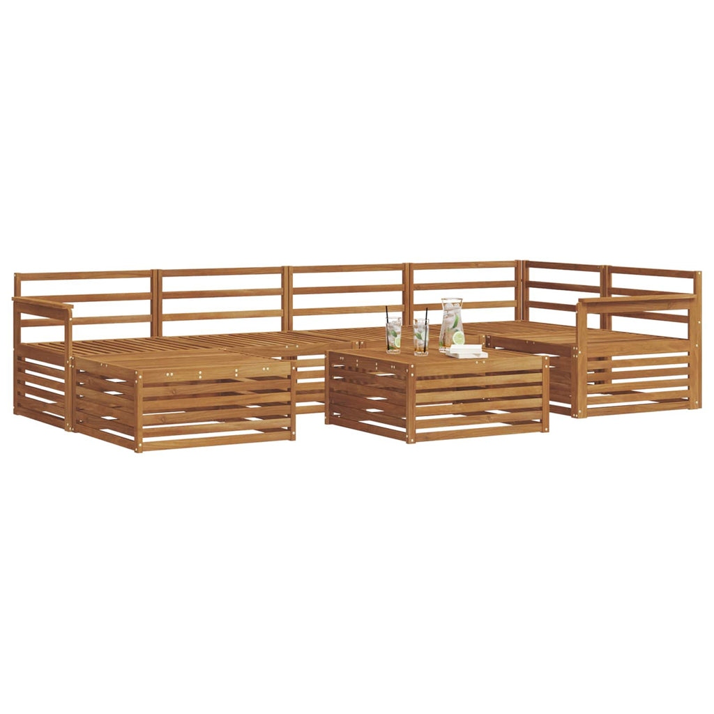 vidaXL Zestaw sof na zewnątrz 7 pcs Naturalny Lite Drewno Akacji