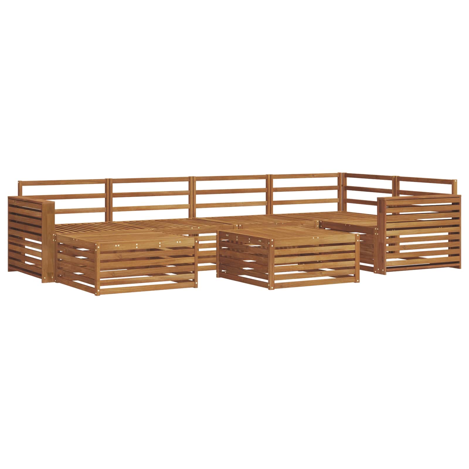 vidaXL Zestaw sof na zewnątrz 7 pcs Naturalny Lite Drewno Akacji