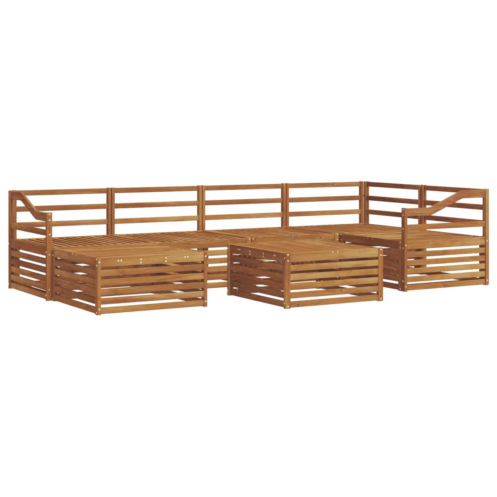 vidaXL Zestaw sof na zewnątrz 7 pcs Naturalny Lite Drewno Akacji