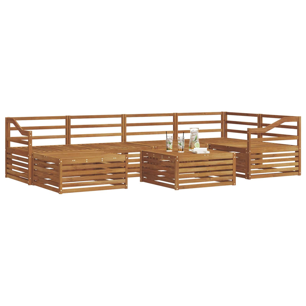 vidaXL Zestaw sof na zewnątrz 7 pcs Naturalny Lite Drewno Akacji