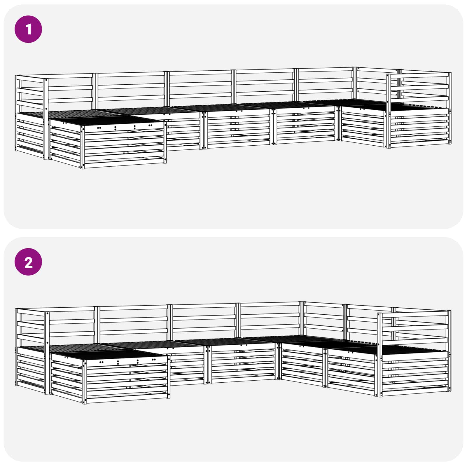 vidaXL Zestaw sof na zewnątrz 7 pcs Naturalny