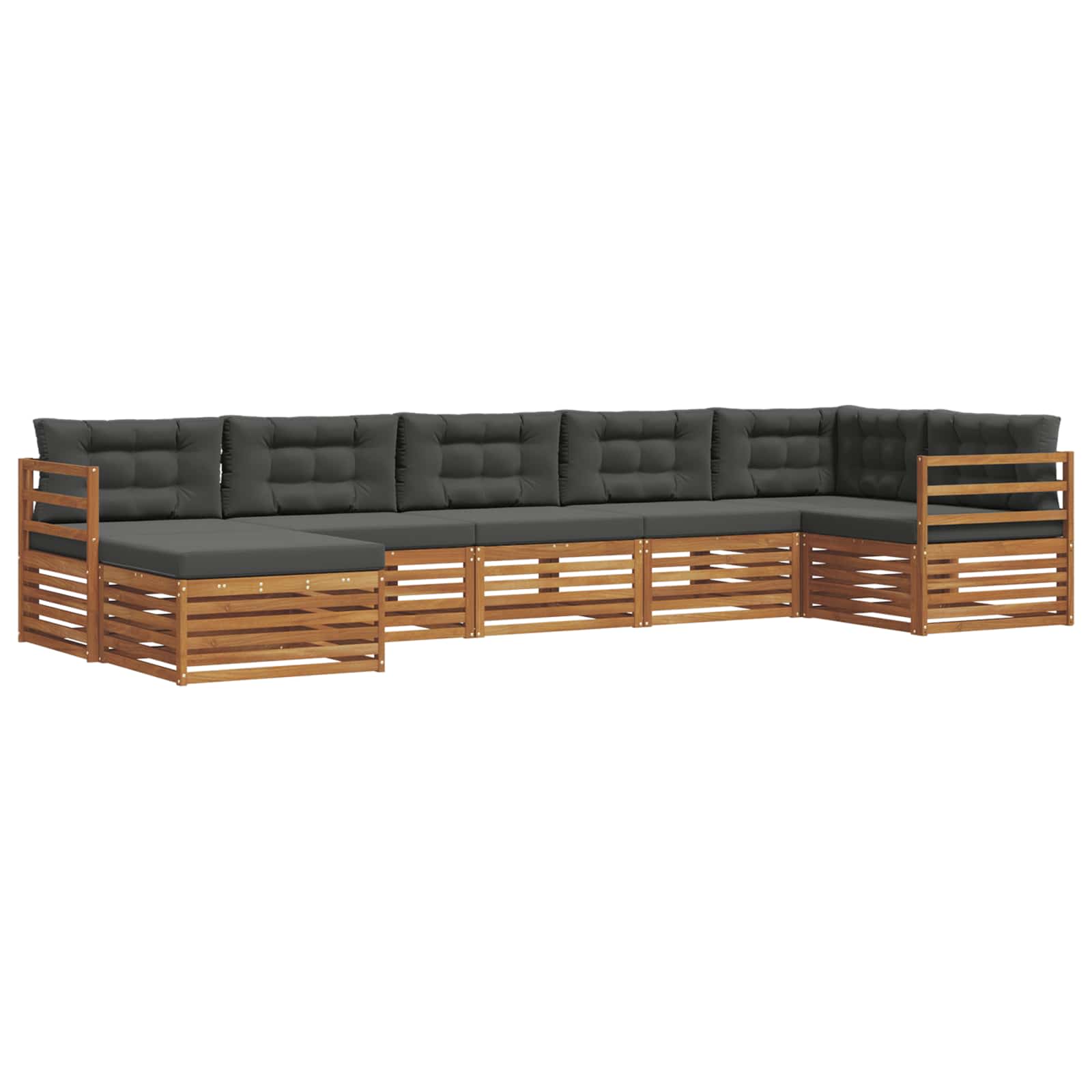 vidaXL Zestaw sof na zewnątrz z poduszką 7 pcs Naturalny i Antracytowy