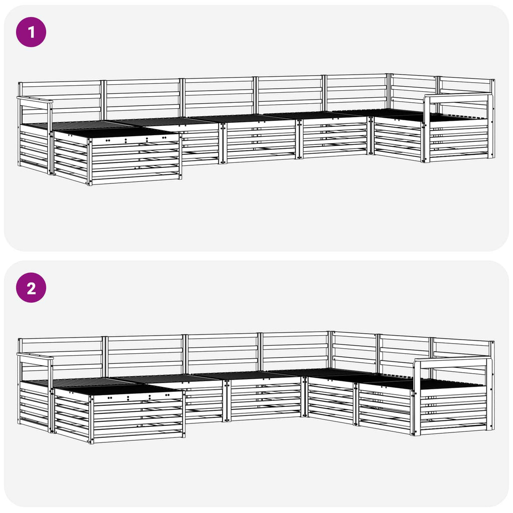 vidaXL Zestaw sof na zewnątrz 7 pcs Naturalny
