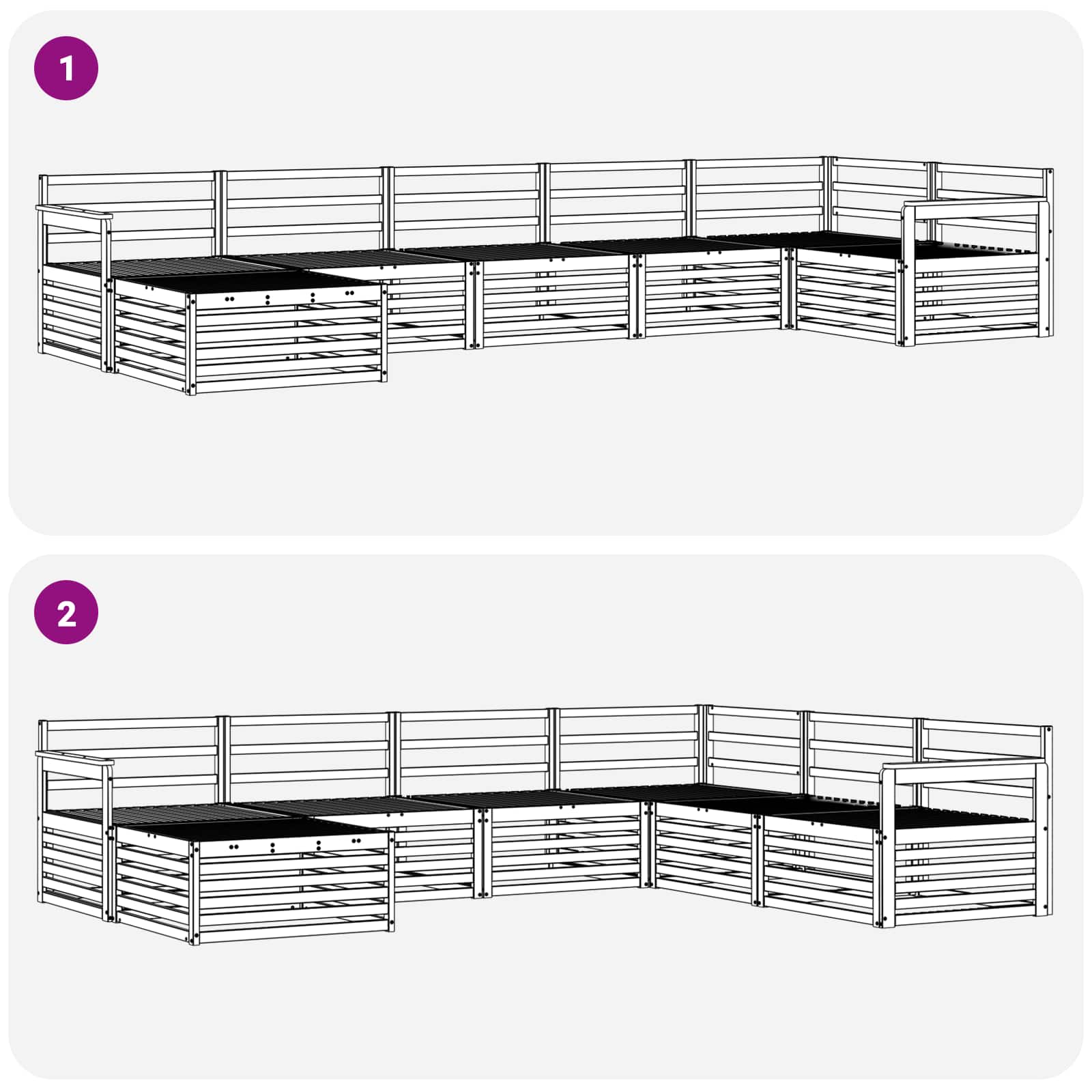 vidaXL Zestaw sof na zewnątrz 7 pcs Naturalny