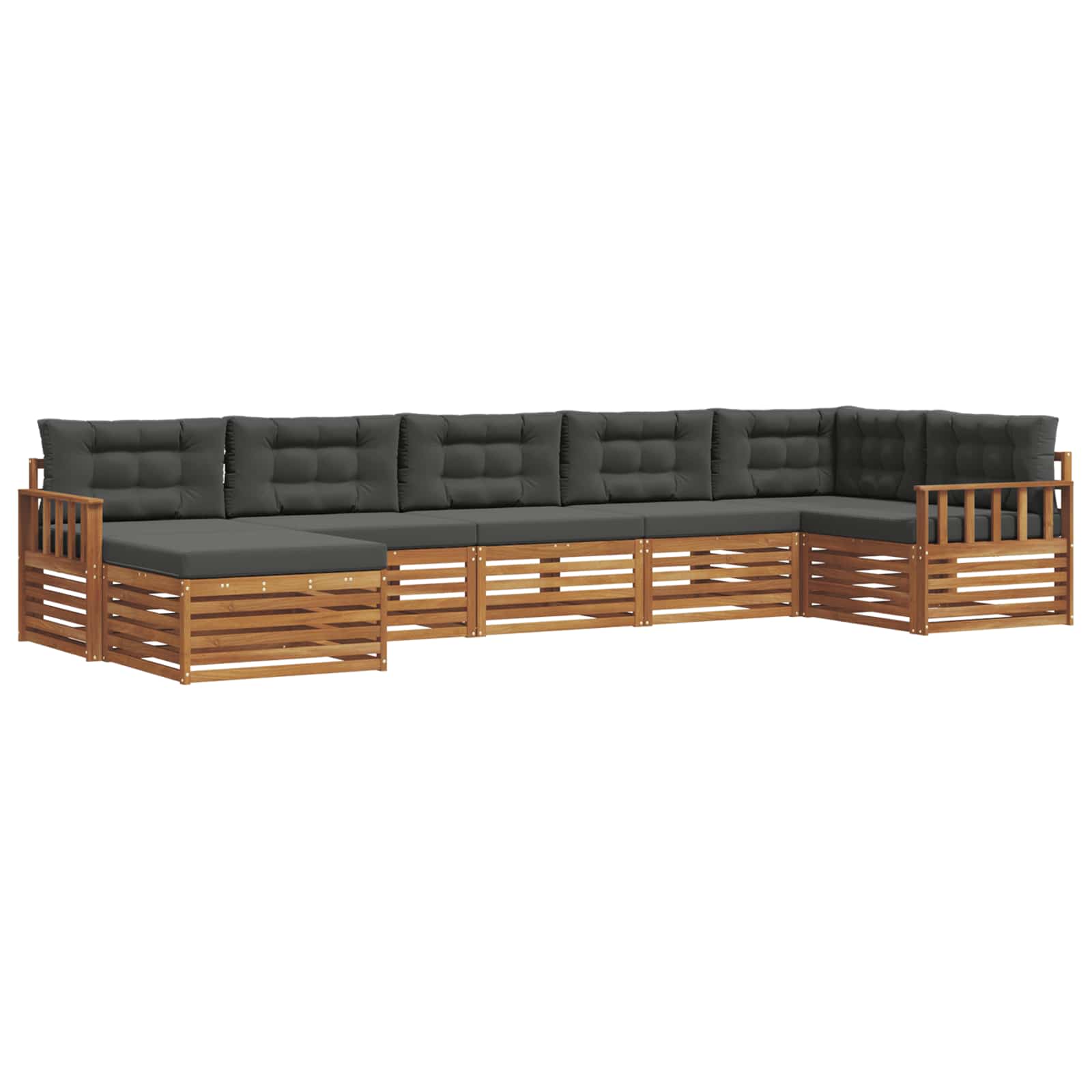 vidaXL Zestaw sof na zewnątrz z poduszką 7 pcs Naturalny i Antracytowy