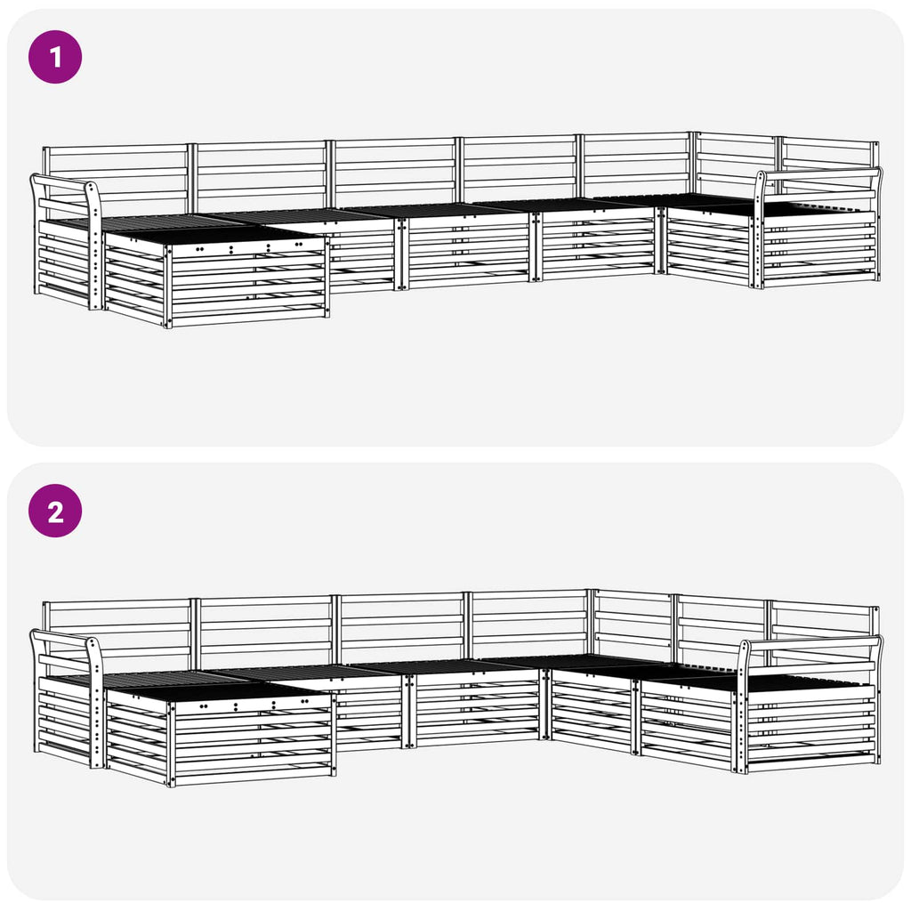 vidaXL Zestaw sof na zewnątrz 7 pcs Naturalny