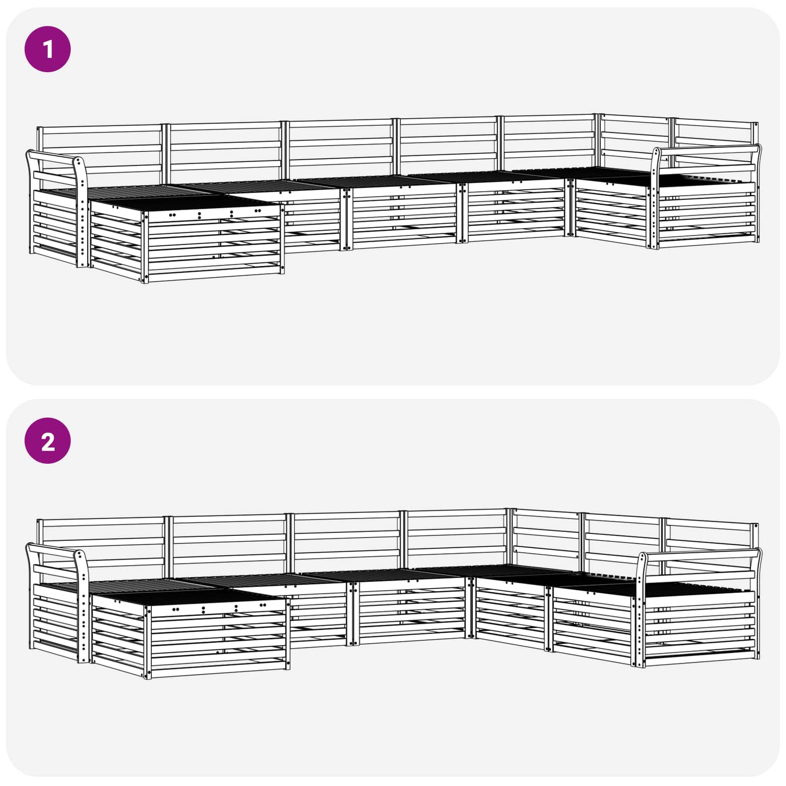 vidaXL Zestaw sof na zewnątrz 7 pcs Naturalny