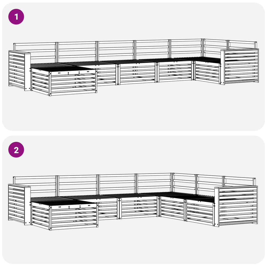vidaXL Zestaw sof na zewnątrz 7 pcs Naturalny