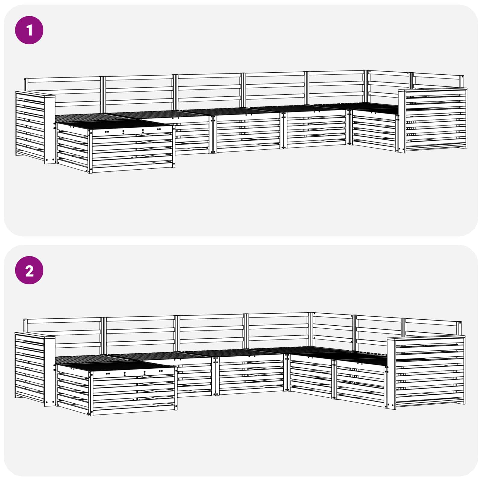 vidaXL Zestaw sof na zewnątrz 7 pcs Naturalny