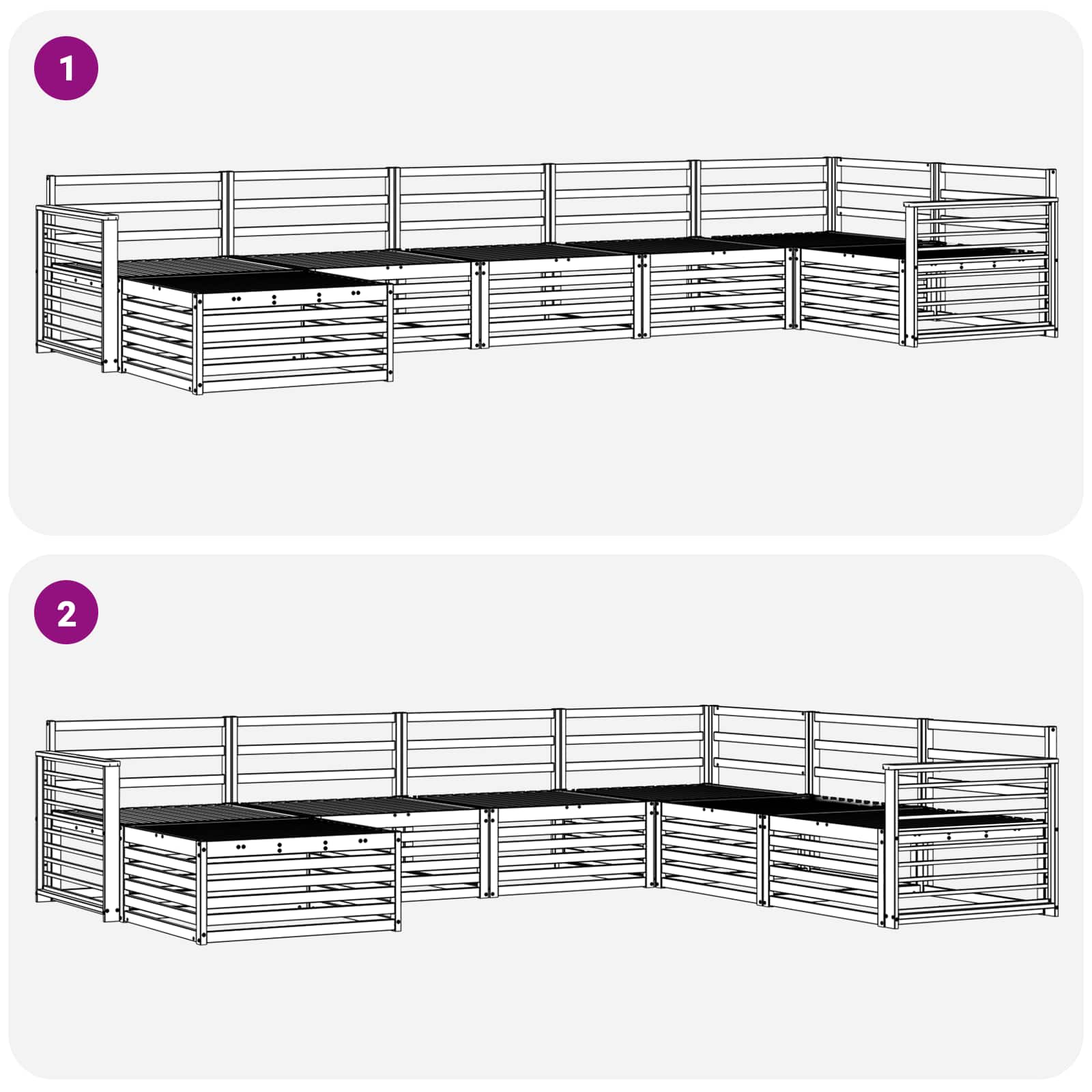vidaXL Zestaw sof na zewnątrz 7 pcs Naturalny
