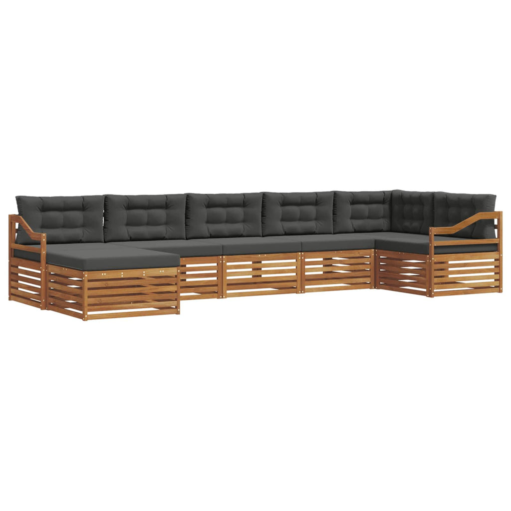 vidaXL Zestaw sof na zewnątrz z poduszką 7 pcs Naturalny i Antracytowy
