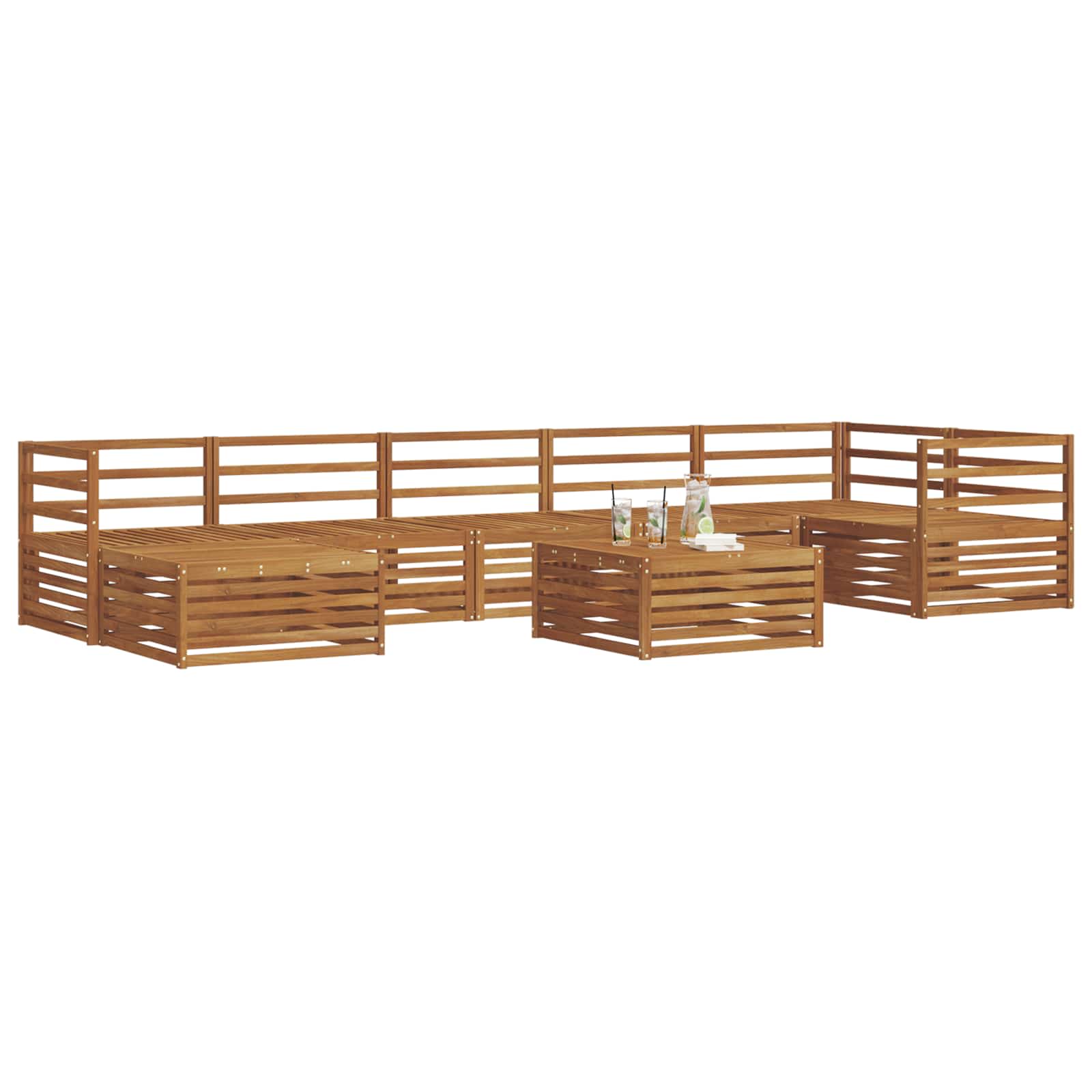 vidaXL Zestaw sof na zewnątrz 8 pcs Naturalny