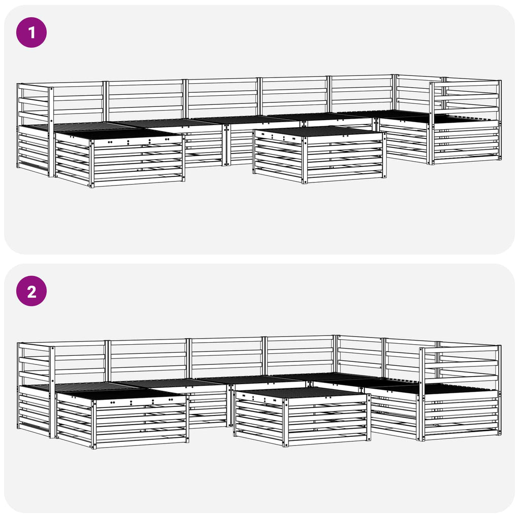 vidaXL Zestaw sof na zewnątrz 8 pcs Naturalny