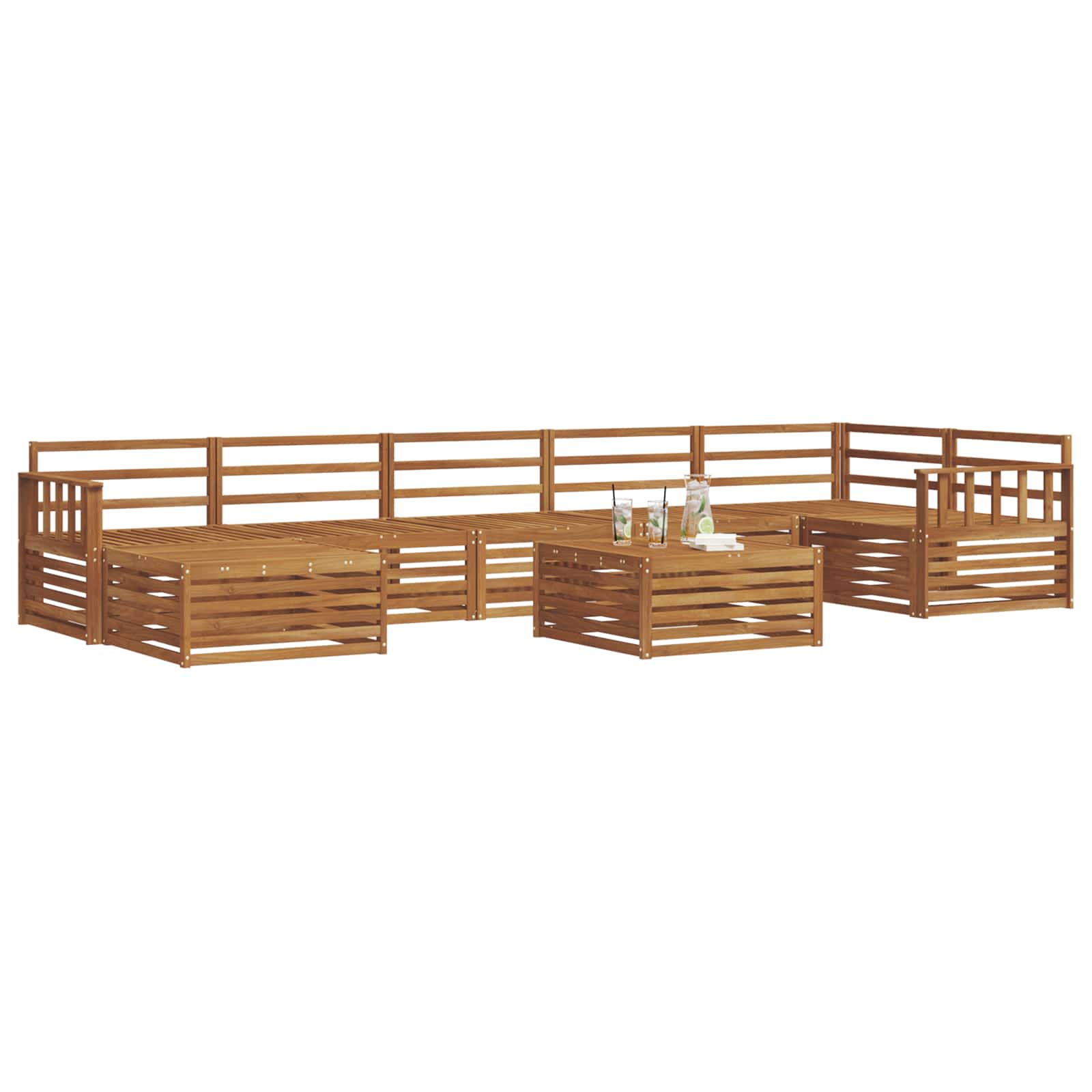 vidaXL Zestaw sof na zewnątrz 8 pcs Naturalny