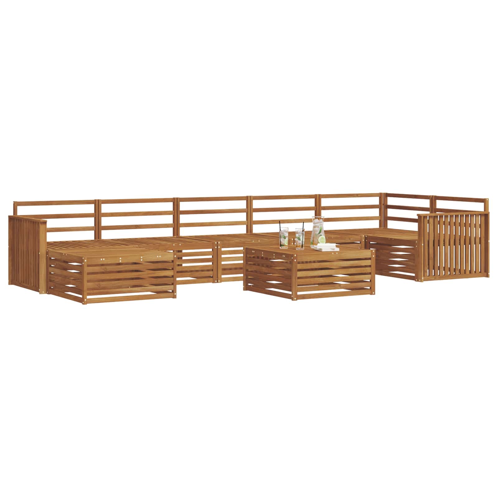 vidaXL Zestaw sof na zewnątrz 8 pcs Naturalny