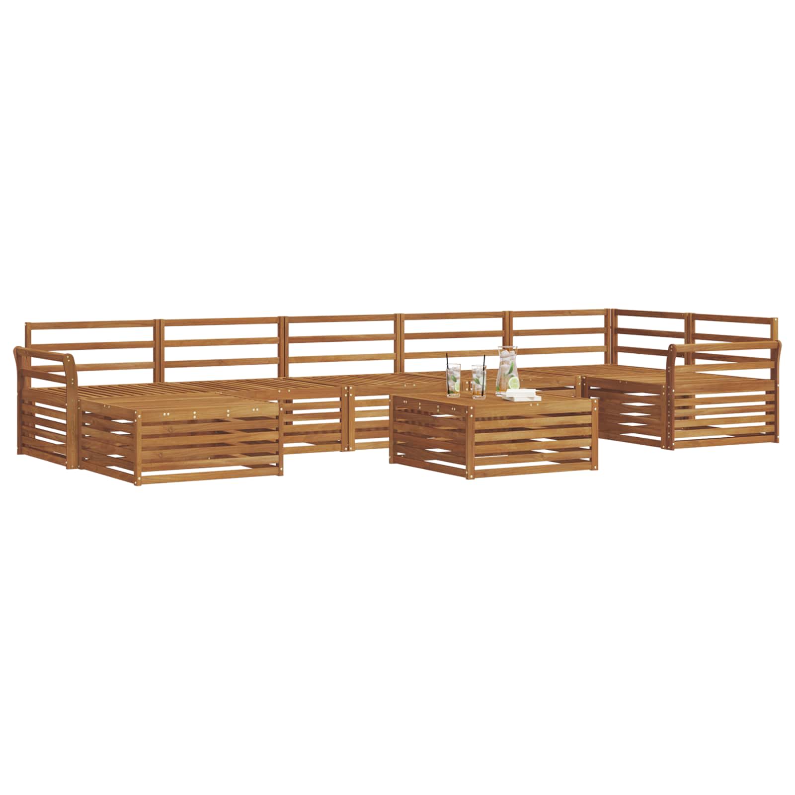 vidaXL Zestaw sof na zewnątrz 8 pcs Naturalny
