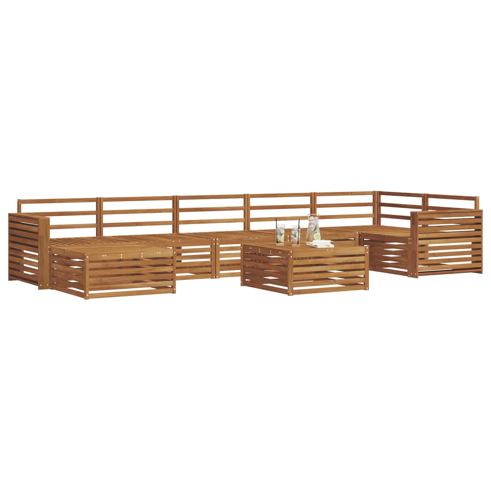 vidaXL Zestaw sof na zewnątrz 8 pcs Naturalny