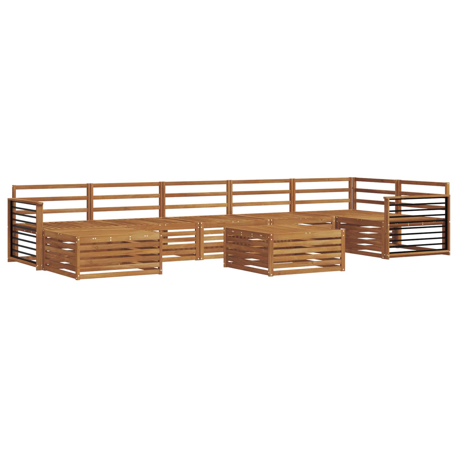 vidaXL Zestawy sof 8 pcs Naturalny Lite Drewno Akacji