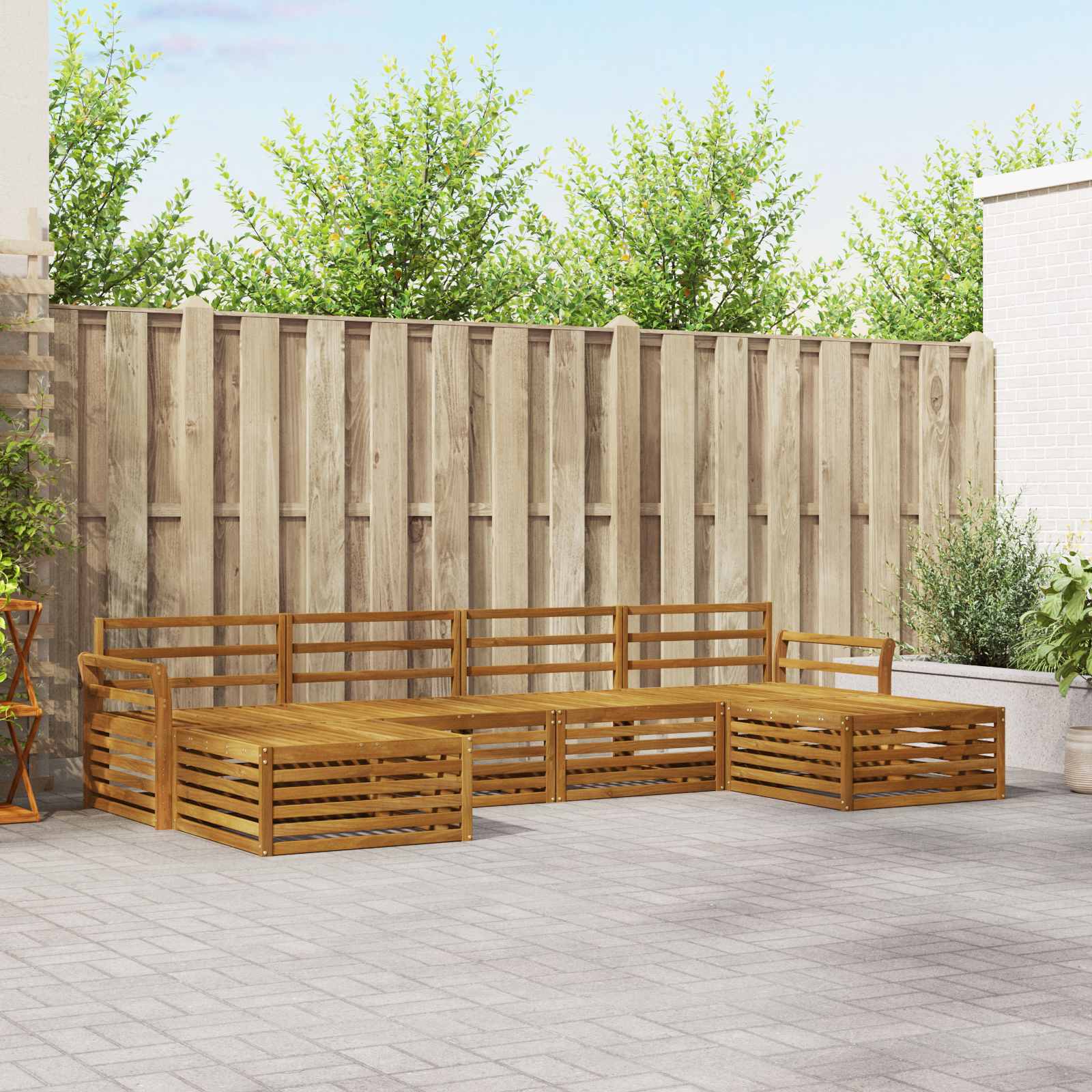vidaXL Zestawy sof 6 pcs Naturalny Lite Drewno Akacji