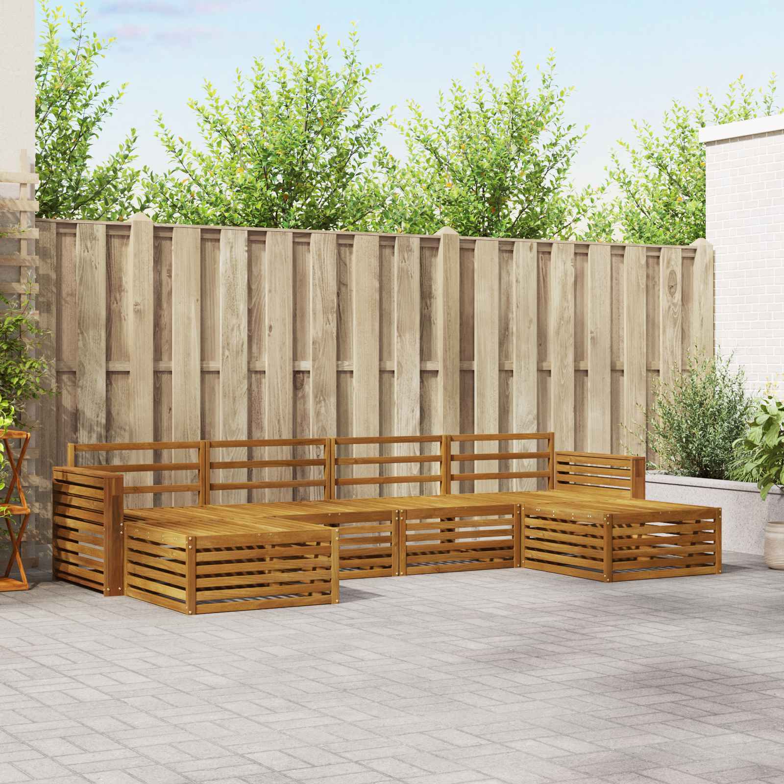 vidaXL Zestawy sof 6 pcs Naturalny Lite Drewno Akacji