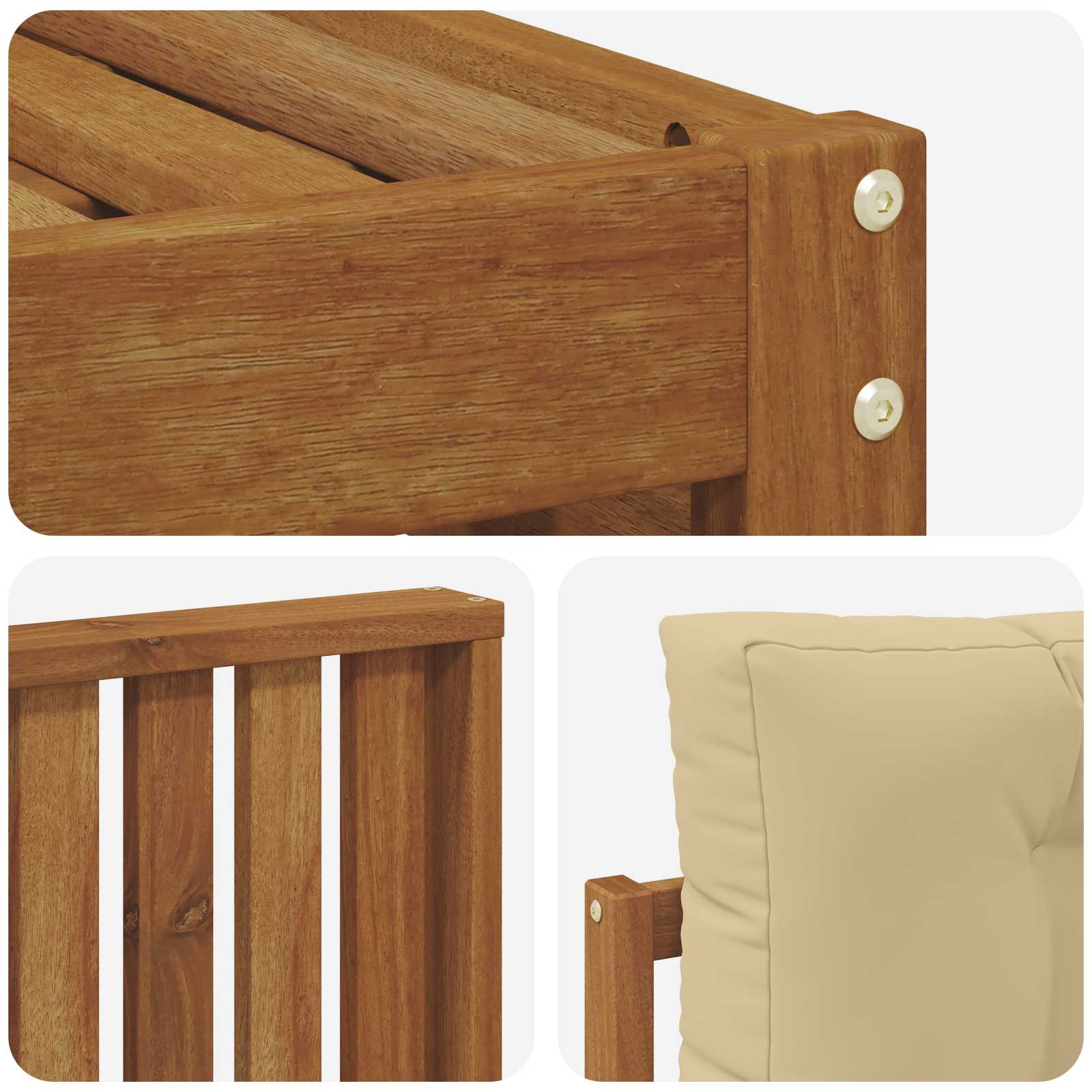 vidaXL Zestaw sof na zewnątrz z poduszką 8 pcs Naturalny i Beżowy