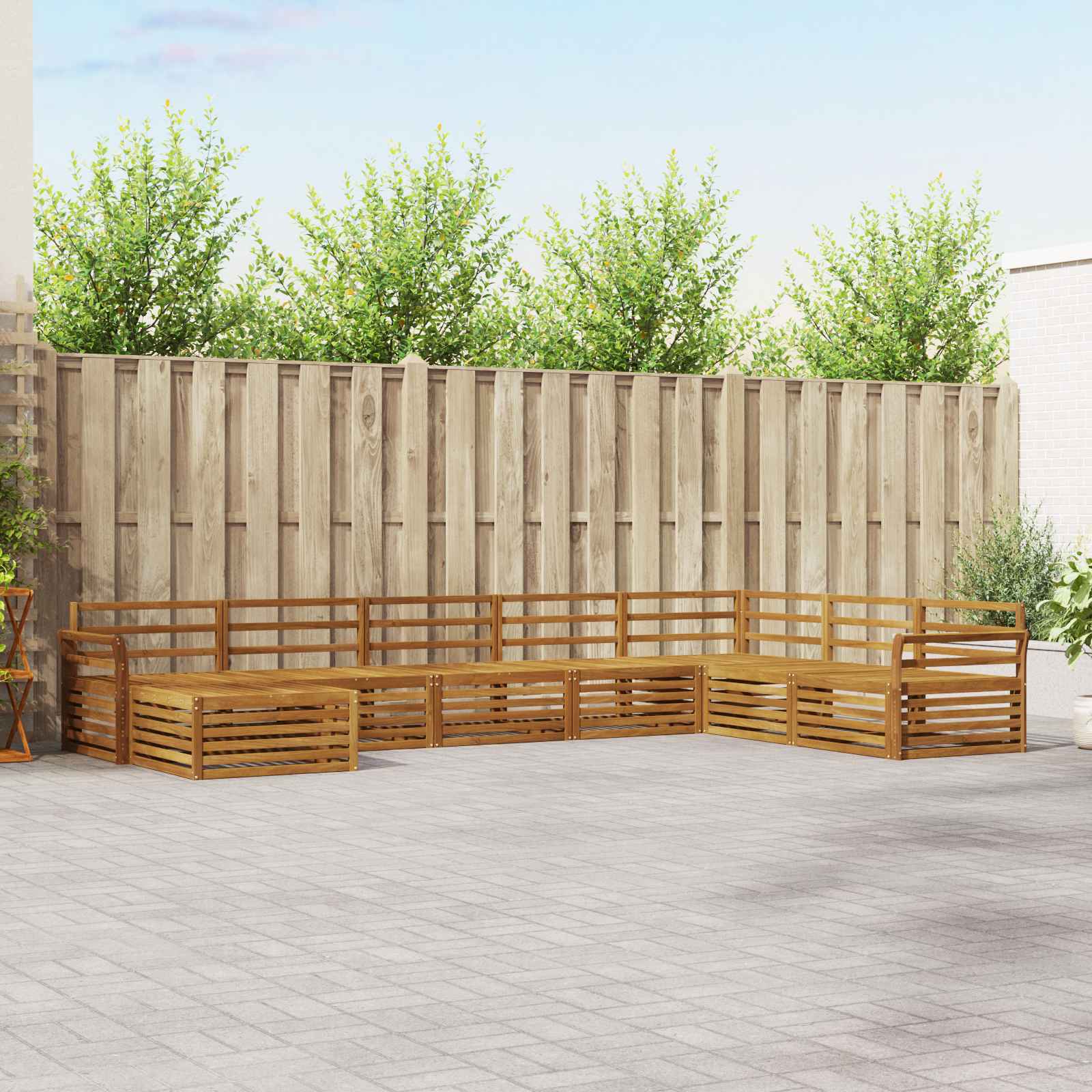 vidaXL Zestaw sof na zewnątrz 8 pcs Naturalny