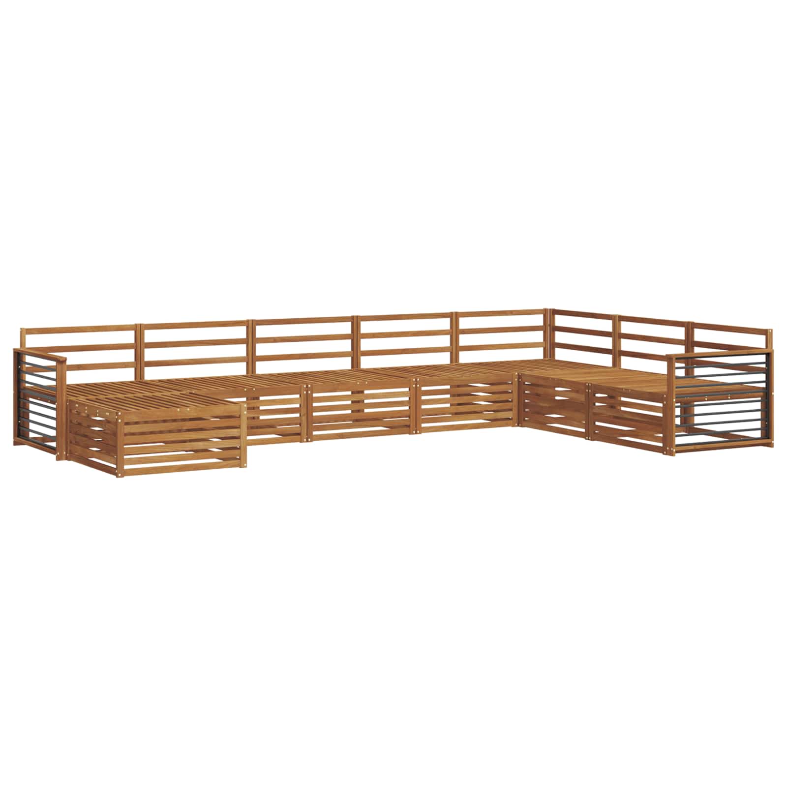 vidaXL Zestawy sof 8 pcs Naturalny Lite Drewno Akacji