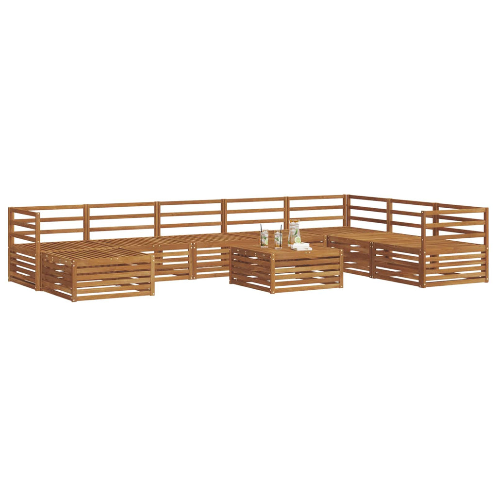 vidaXL Zestaw sof na zewnątrz 9 pcs Naturalny Lite Drewno Akacji