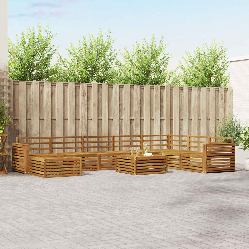 vidaXL Zestaw sof na zewnątrz 9 pcs Naturalny Lite Drewno Akacji