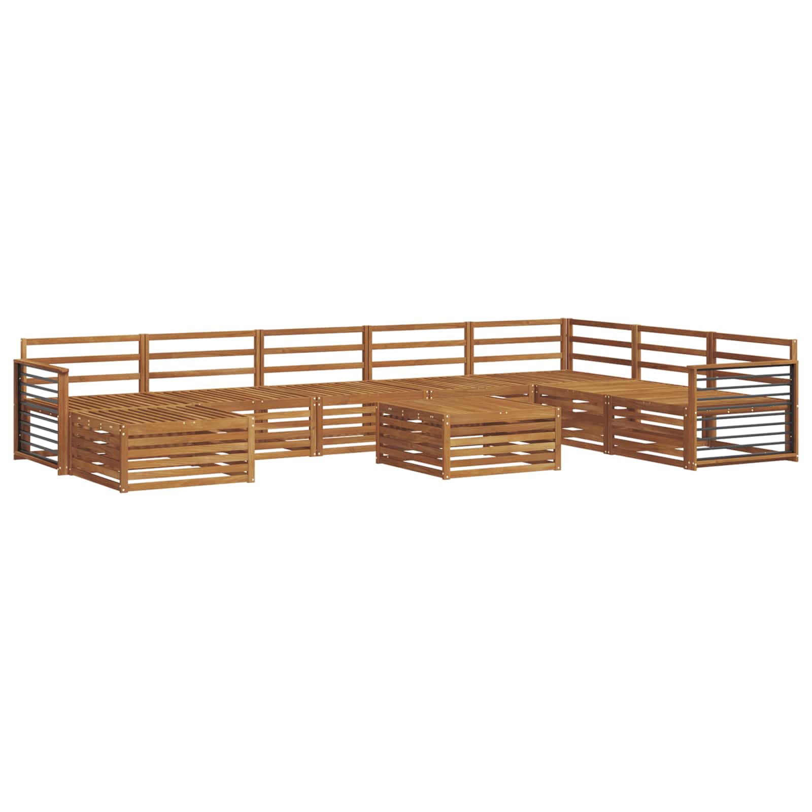 vidaXL Zestawy sof 9 pcs Naturalny Lite Drewno Akacji