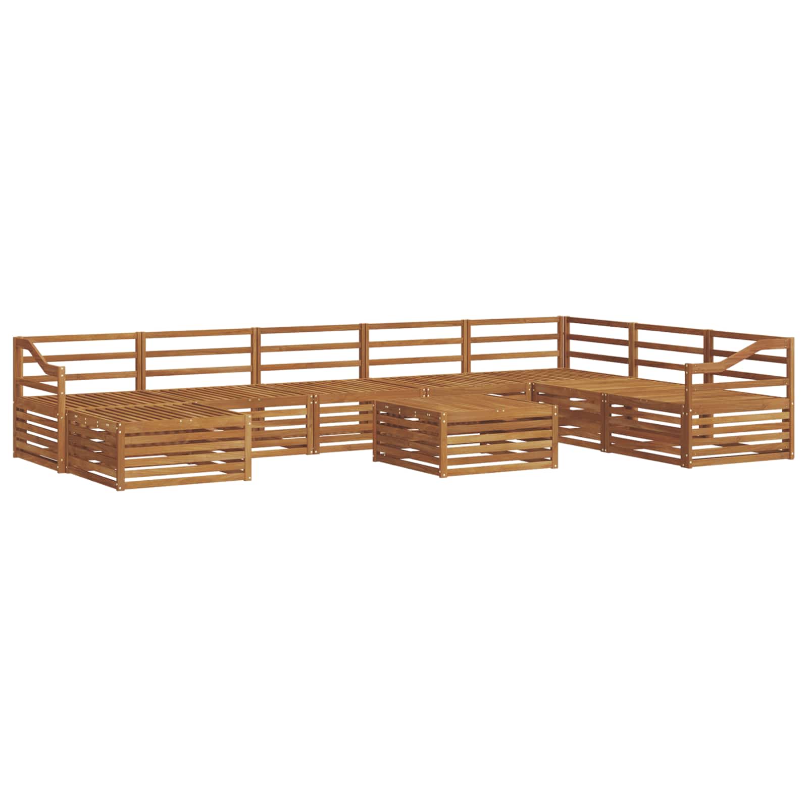 vidaXL Zestaw sof na zewnątrz 9 pcs Naturalny Lite Drewno Akacji