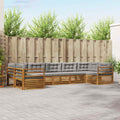 vidaXL Zestaw sof na zewnątrz z poduszką 7 pcs Naturalny i Jasny Szary