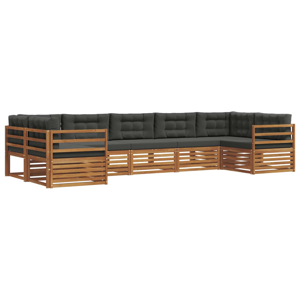 vidaXL Zestaw sof na zewnątrz z poduszką 7 pcs Naturalny i Antracytowy