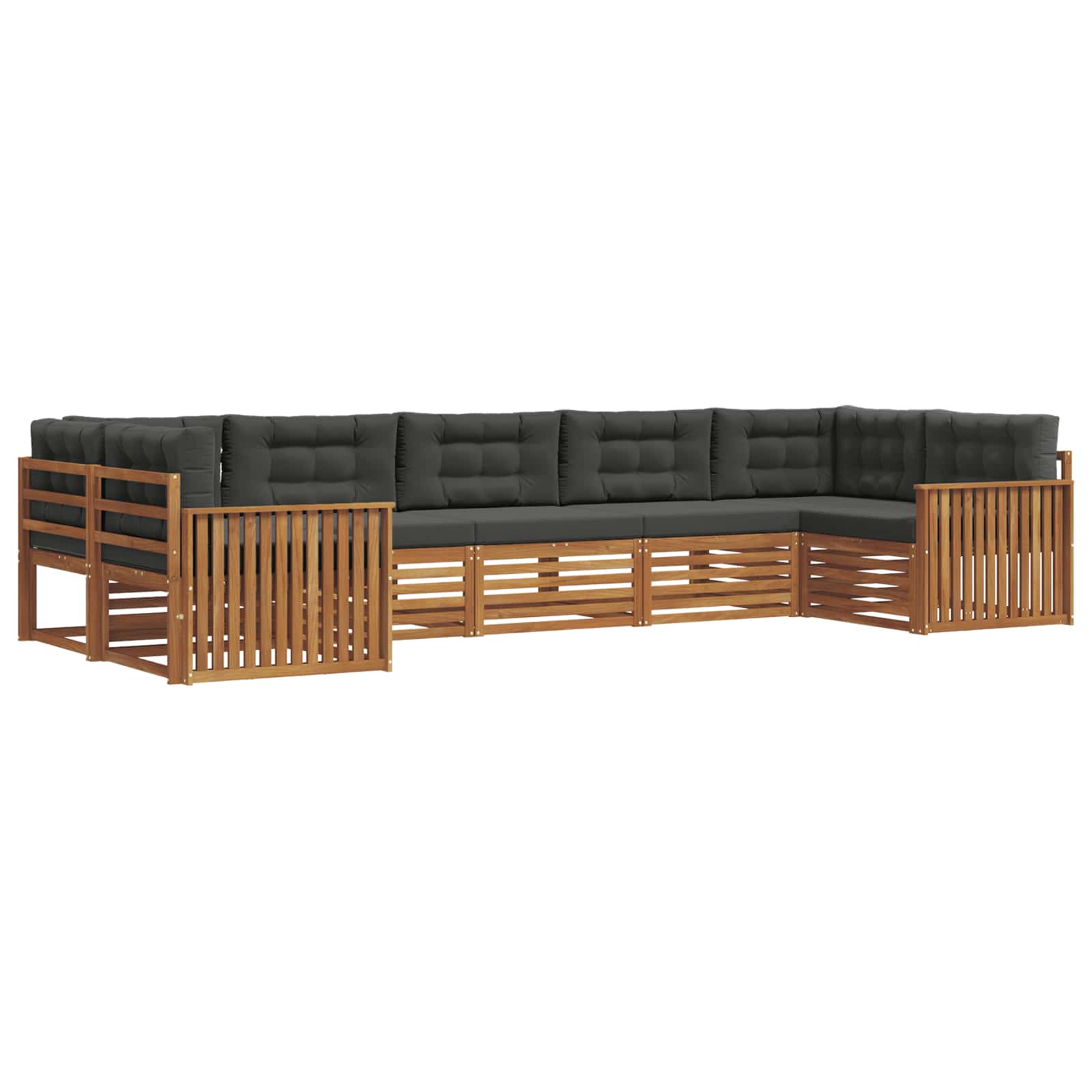 vidaXL Zestaw sof na zewnątrz z poduszką 7 pcs Naturalny i Antracytowy