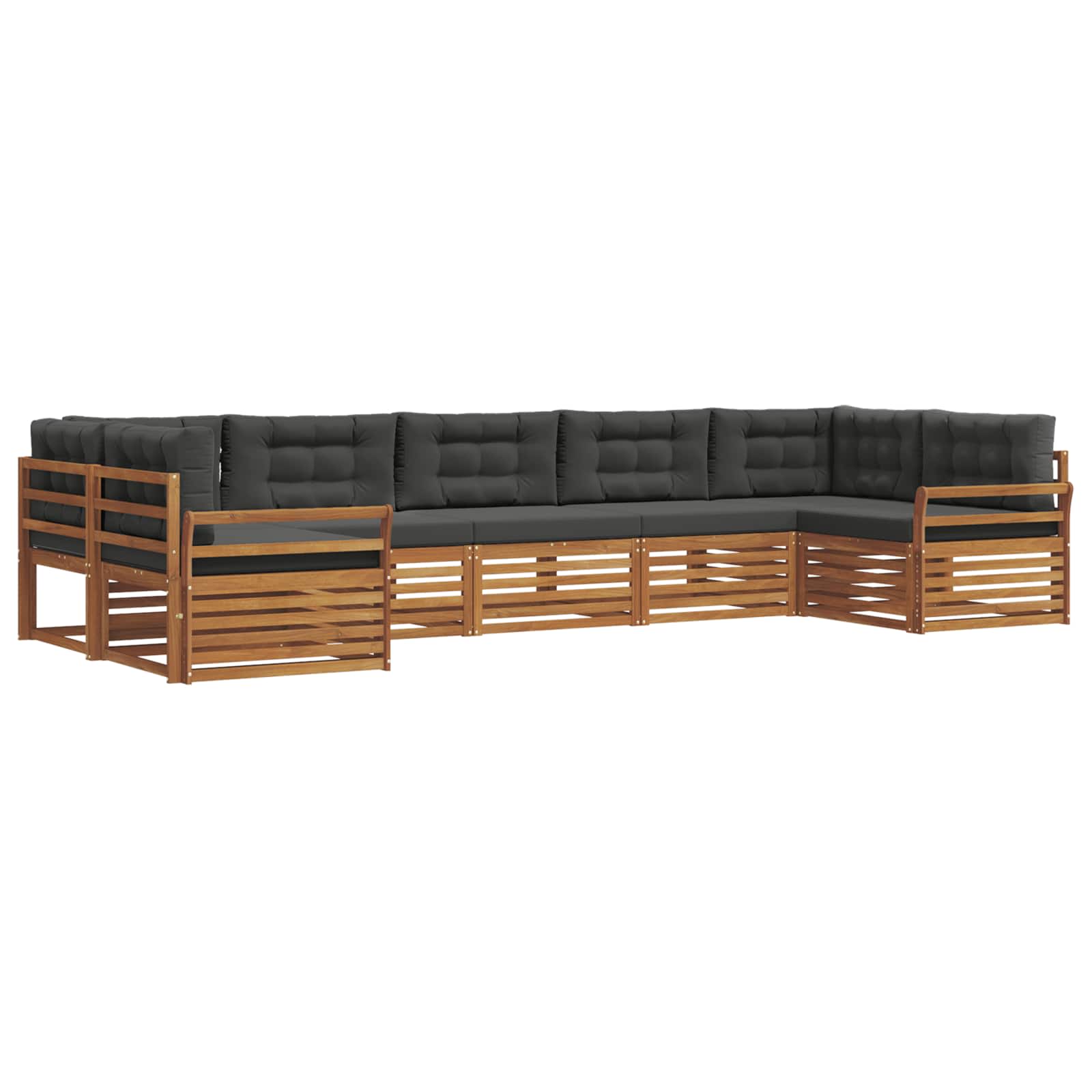 vidaXL Zestaw sof na zewnątrz z poduszką 7 pcs Naturalny i Antracytowy