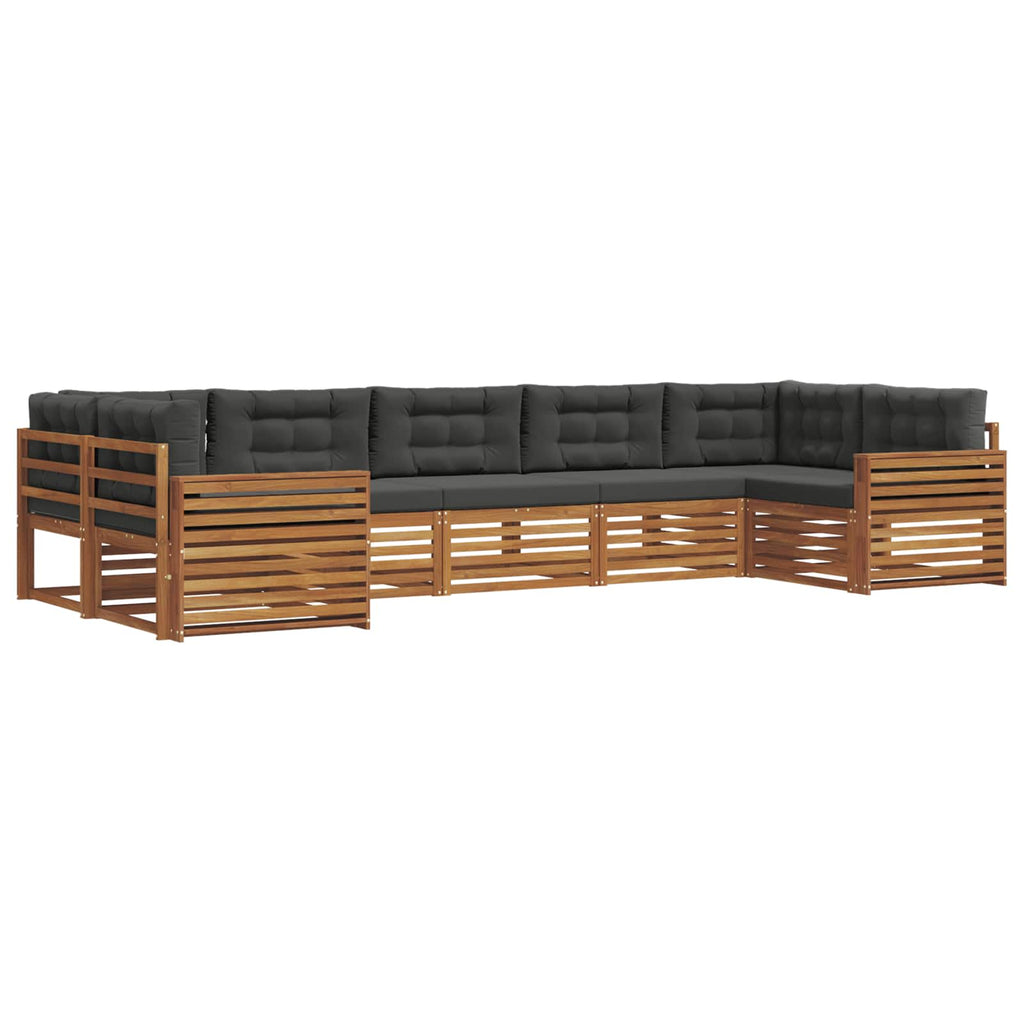 vidaXL Zestaw sof na zewnątrz z poduszką 7 pcs Naturalny i Antracytowy