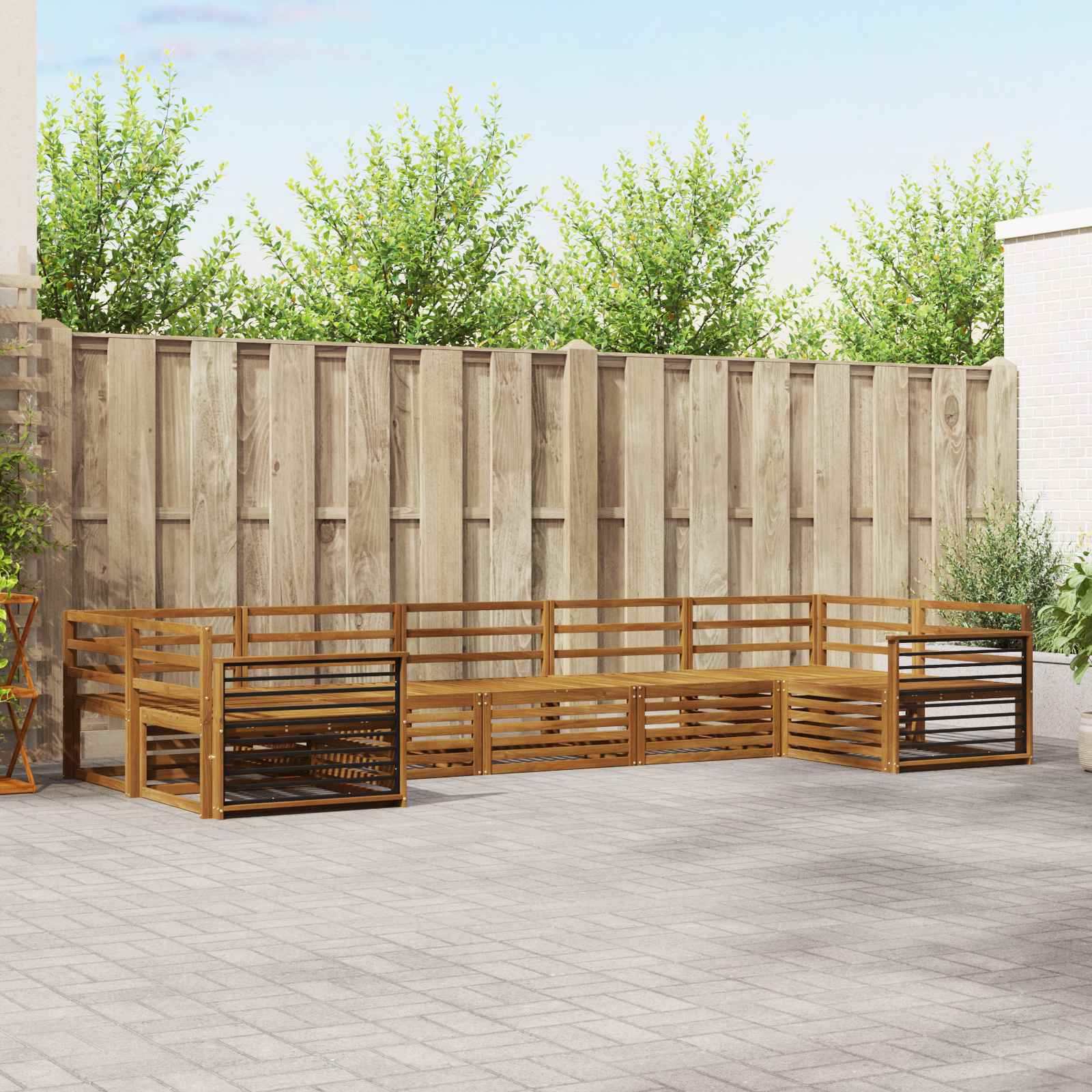 vidaXL Zestawy sof 7 pcs Naturalny Lite Drewno Akacji