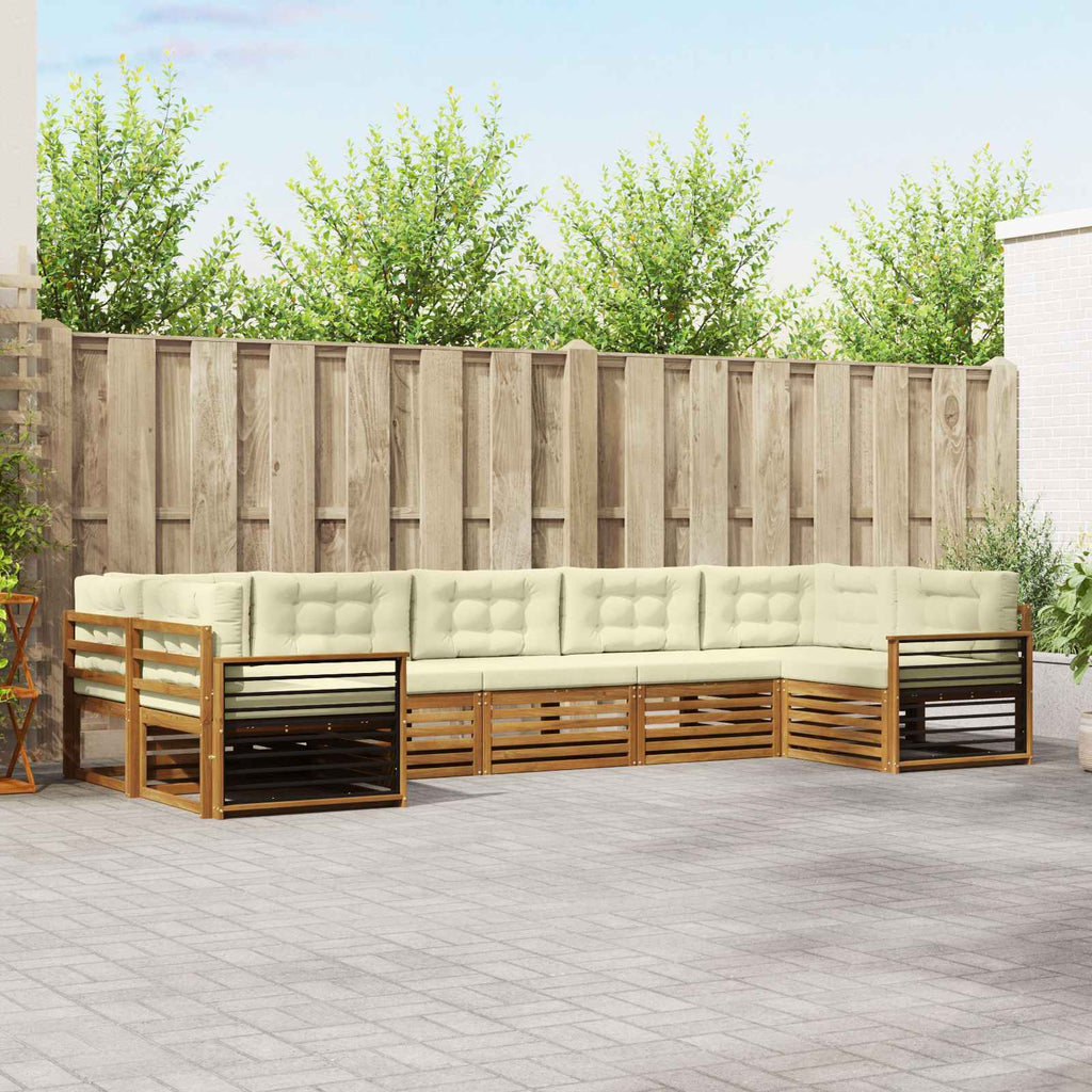 vidaXL Zestaw sof na zewnątrz z poduszką 7 pcs Naturalny i Kremowy
