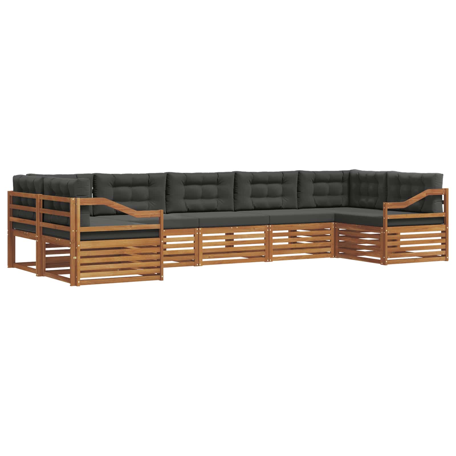 vidaXL Zestaw sof na zewnątrz z poduszką 7 pcs Naturalny i Antracytowy