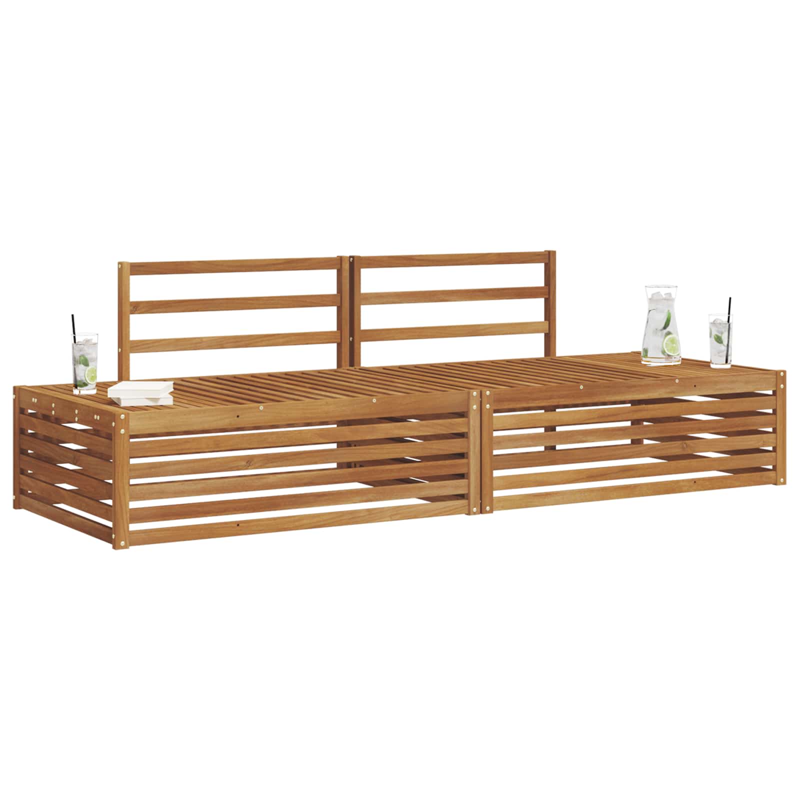 vidaXL Zestaw sof na zewnątrz Naturalny 203,5 x 83 x 73 cm
