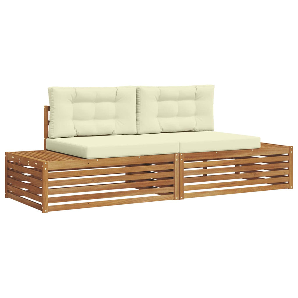 vidaXL Zestaw sof na zewnątrz Naturalny i Kremowy 203,5 x 83 x 73 cm