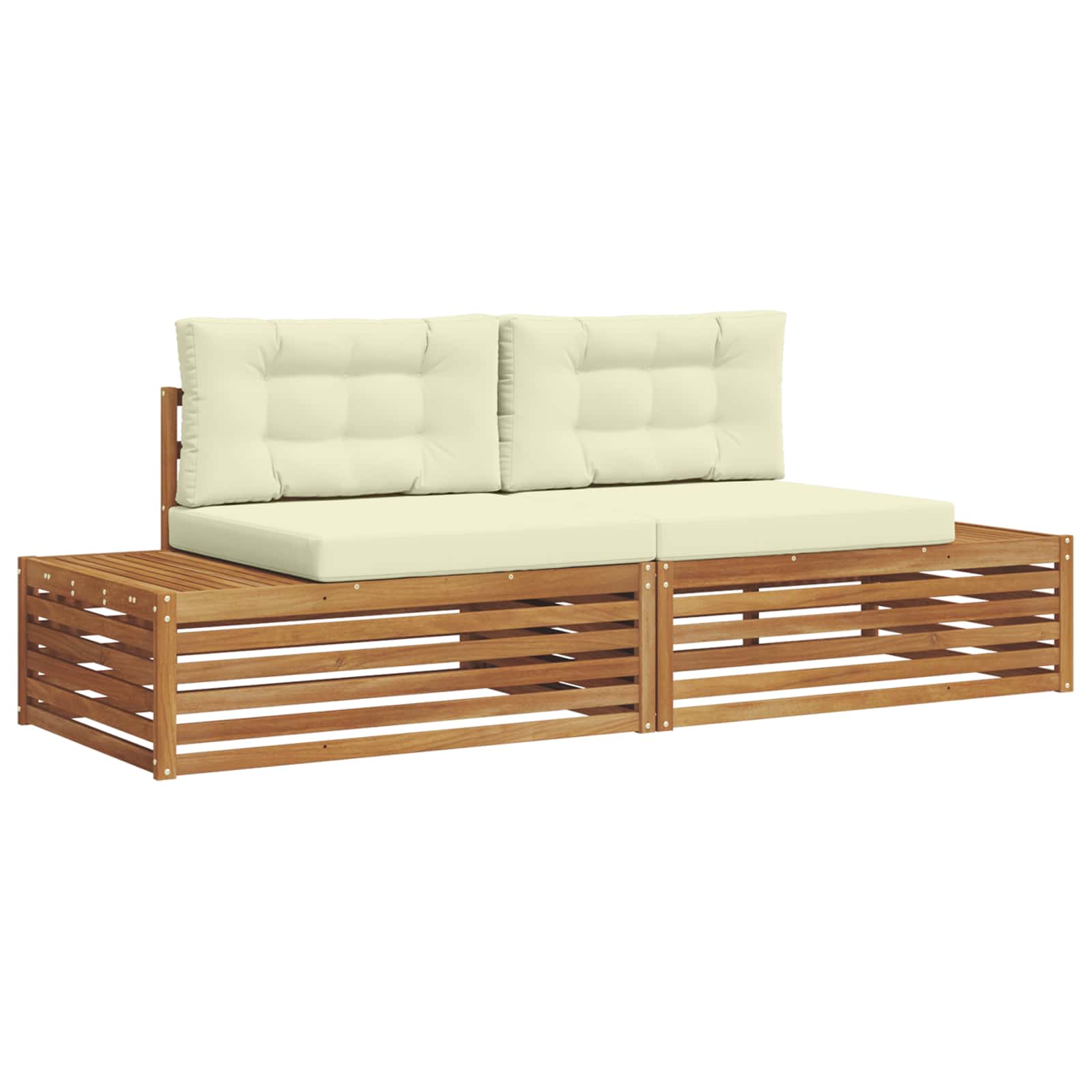 vidaXL Zestaw sof na zewnątrz Naturalny i Kremowy 203,5 x 83 x 73 cm