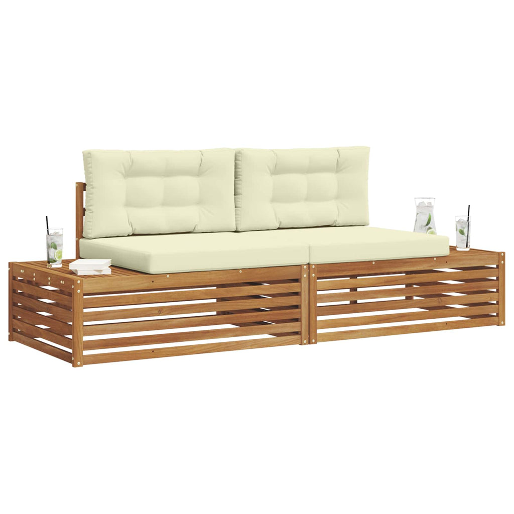 vidaXL Zestaw sof na zewnątrz Naturalny i Kremowy 203,5 x 83 x 73 cm