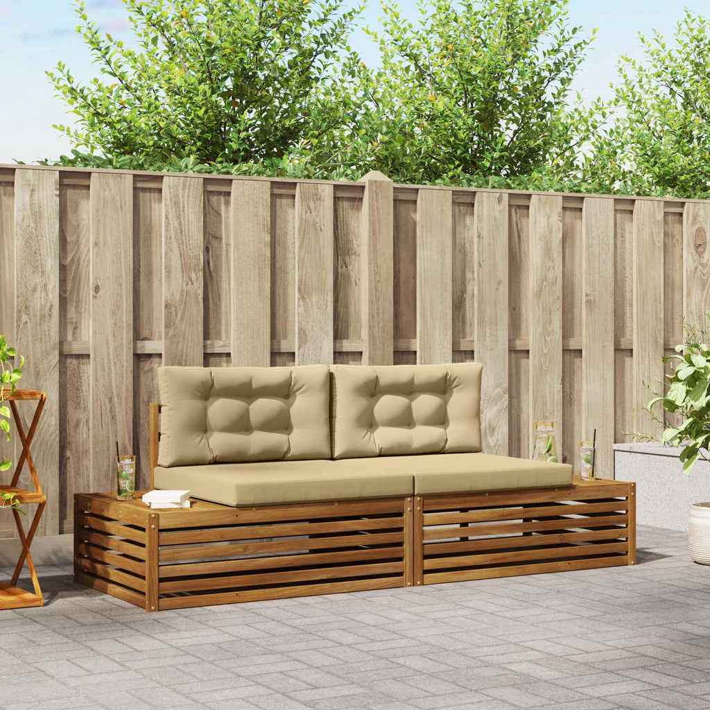 vidaXL Zestaw sof na zewnątrz Naturalny i Beżowy 203,5 x 83 x 73 cm