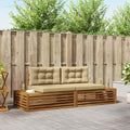 vidaXL Zestaw sof na zewnątrz Naturalny i Beżowy 203,5 x 83 x 73 cm